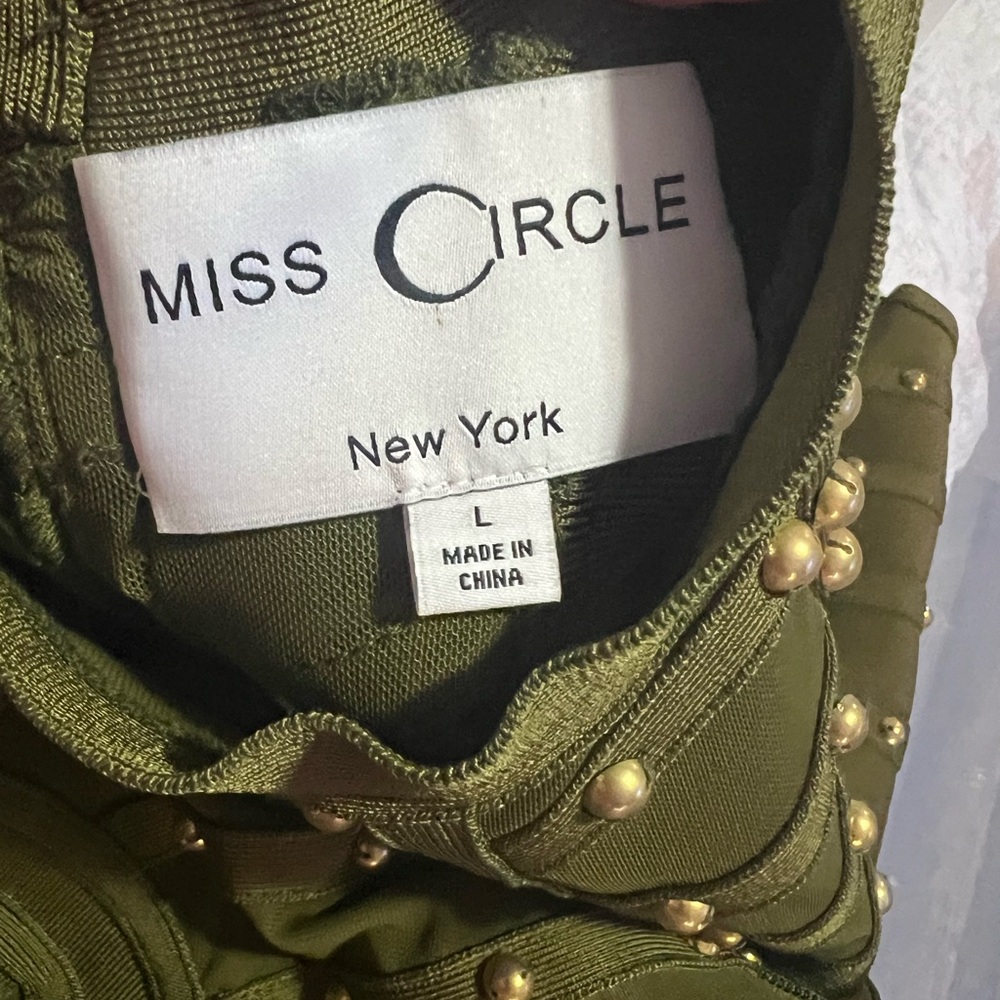Miss Circle sheer top bodycon studded dress - Picture 4 of 12